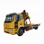 4 * 2 FAW 10 Tons Trailer Belt Hoist  Folding Crane  Tractor With Crane  Boom Truck  	crane Mounted Truck for sale