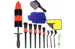 China 13pcs Long Rim Car Cleaning Brush Set Microfibre with PP Plastic Handle supplier