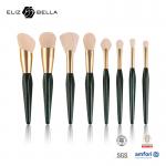 China 8-piece Wooden Handle Luxury Makeup Brushes Rose Gold Ferrule Cosmetic Brush Set manufacturer