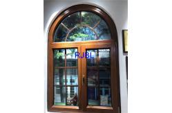 China Customized Aluminium Coated Windows , wood Double Glazed Windows With Arch At Top supplier