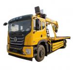 New Type 4x2 Dongfeng Large Wheelbase Towing Trucks Wrecker Truck  Hydraulic Fold Flat Bed Body With 8 Tons Crane for sale