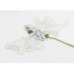 Flower Embroidered Collar Lace Applique Patches For Silver Lace Wedding Dresses for sale
