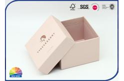 China Matte Print Cubic Pink Paper Box Necklace Gift Package With Lid supplier