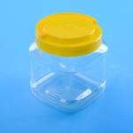 BPA Free 1450ml 131mm Square Plastic Screw Cap Jars for sale