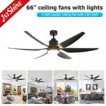 Modern Black Ceiling Fan With Light ABS Blade Energy Saving Low Noise