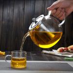 BPA Free 22oz Clear Glass Teapot With Removable Stainless Steel Infuser