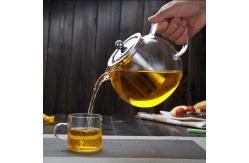 China BPA Free 22oz Clear Glass Teapot With Removable Stainless Steel Infuser supplier