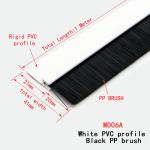 Self Adhesive Door Bottom Seal Strip White PVC With PP Brush