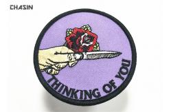 China T- Shirt Twill Fabric Badges Patches 3 Tall Iron On Embroidered Patches supplier