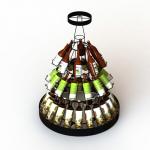30 Bottles Christmas Tree Shaped Wine Rack , 3 Layers Wine Bottle Christmas Tree Stand for sale
