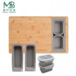 China Bamboo Kitchen Cutting Board With Built-In Sink And Storage Box manufacturer