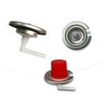 Red Cover Tinplate Portable Butane Gas Bottle Valve One Inch for sale