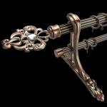 Muslim Russian Hollow Carved Flower Double Pipe Curtain Rods for sale