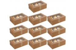 China 6 Hole Clear Window Muffin Bakery Cardboard Cake Boxes supplier