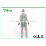 Acid Resistant White Disposable Coveralls Work Protective Clothing With Hood For Prevent Pollution for sale