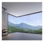 Soundproof Panoramic Aluminum Fixed Window Triple Glazed For Living Room for sale