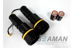 China Water Proof Plastic Rubber 3 Led Torch Marine Boat Flashlight Dry Battery supplier