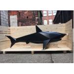 Life Size Abstract Metal Garden Sculptures / Metal Shark Sculpture In Stainless Steel for sale