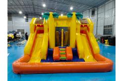 China PVC 4x4x3m Inflatable Combos Little Bounce House Kids Bouncy Castle With Slide supplier