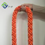 Orange Color 8 Strand Polyester Rope 64mm Mooring Tow Line For Vessel for sale