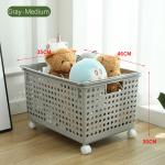 H30cm Plastic Laundry Hamper With Wheels For Living Room Hotel