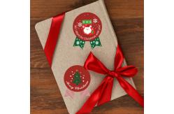 China CMYK Sticky Label Roll Santa Claus Reindeer Merry Christmas Vinyl Decals supplier