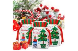 China Christmas Present Wrapping CPE PE Plastic Drawstring Bags supplier