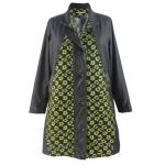 Autumn Jointed Print Pu Leather Jacket Womens With Buttons For Closure