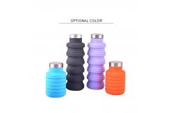 China BPA Free Reusable Silicone Folding Water Bottle supplier