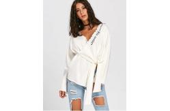 China Spring Letter Pattern Long Sleeve Knitted Tip Top Women supplier