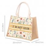Eco Firendly Jute Bags Customised Printed Floral Jute Bags Shopping for sale
