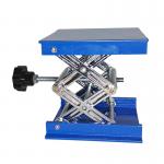 100*100mm Blue Manual Lab Jack Z Axis Translation Stage 110mm Trip for sale