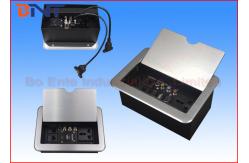 China Conference Room Table Electrical Outlets , Flip Up Desk Mounted Power Sockets supplier