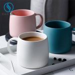EU Takeaway Fast Food Blue Pink Colored Ceramic Mugs OEM for sale