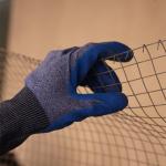 18 Gauge ANSI A4 Cut Gloves , Cut Resistant Latex Gloves Blue Customized Logo