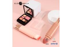 China Retractable Synthetic Hair Makeup Brushes Plastic Handle With Gold Aluminium Ferrule OEM supplier