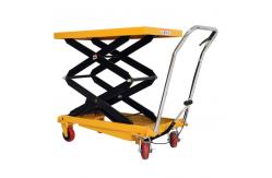 China Manual Hydraulic Scissor Trolley Lift Table 1.5m 350kg Load Capacity supplier