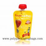 Gravure Printing 0.18mm Fruit Juice Pouch With Suction Nozzle for sale