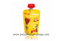 China Gravure Printing 0.18mm Fruit Juice Pouch With Suction Nozzle supplier
