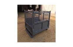 China Forklift Collapsible Metal Storage Box , Stackable Metal Cage Containers Rack Bin supplier