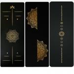 Golden Mandala With Position Line 5mm 68cm Wide PU Rubber Non Slip Yoga Mat For Pilates Fitness for sale