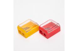 China Plastic School Kids Manual Double Hole Sharpener With Lid supplier