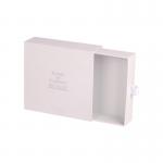 White Embossing Drawer Gift Box Cosmetic Packaging With Ribbon Handle for sale