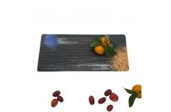 China Rectangle Melamine Camping Plates Set Smooth With Galaxy Pattern supplier