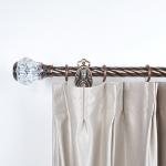 Iron Curtain Twist Rods Sets With Crystal Caps Curtain Finials And Brackets for sale