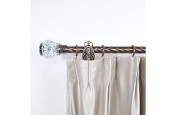 China Iron Curtain Twist Rods Sets With Crystal Caps Curtain Finials And Brackets supplier