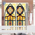 Building Decoration Mosaic Glass Panels Window Art with Metal Frame for sale