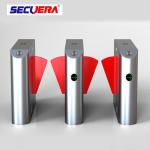 Single lane Stainless Steel Gate access control turnstile system Fingerprint RFID card reader flap barrier for sale