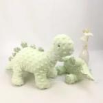 Lovely Minky Dots Stuffed Animal Toys Kids Christmas Gifts Skin Friendly Bubble Velvet Dinosaur for sale