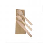 Biodegradable Wooden Disposable Cutlery Set Grade AB for Dining for sale
